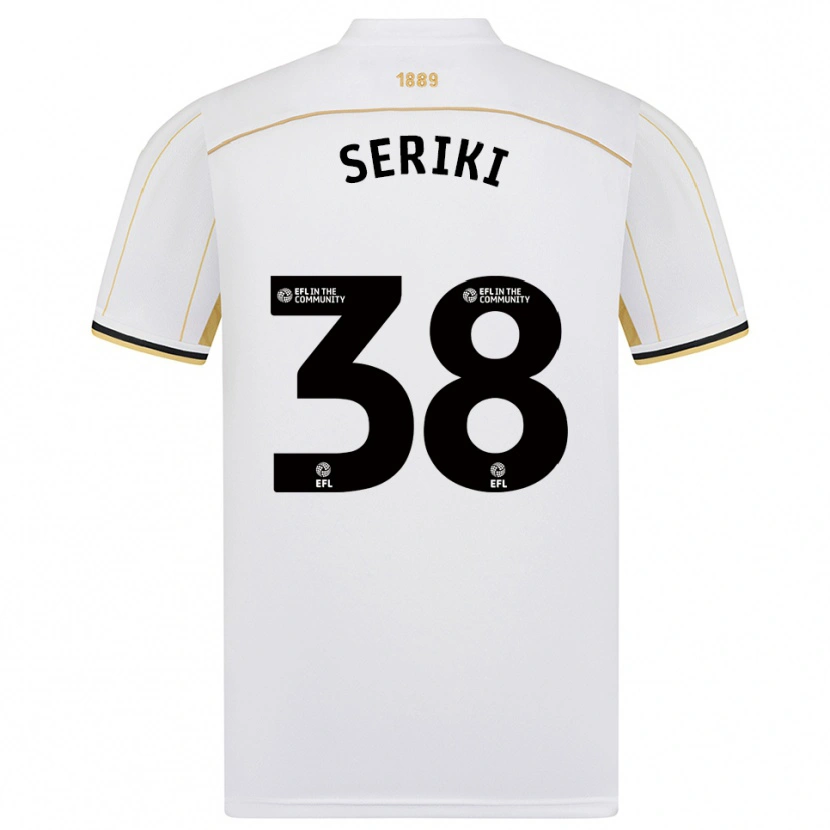 Danxen Hombre Camiseta Femi Seriki #38 Blanco Oro 2ª Equipación 2025/26 La Camisa