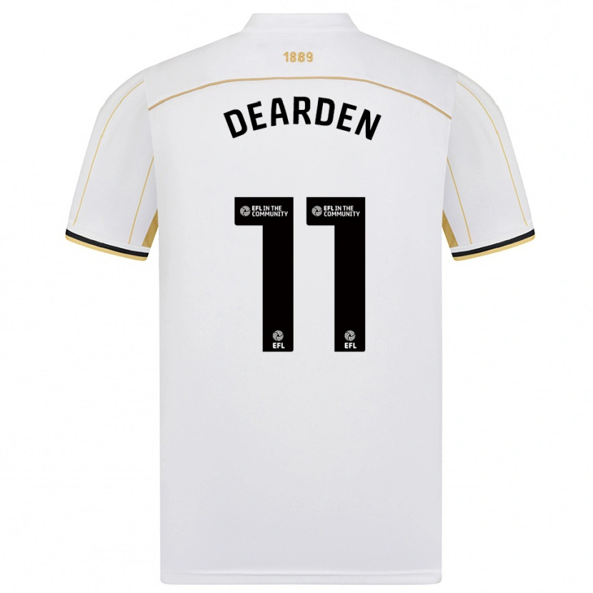Danxen Hombre Camiseta Tom Dearden #11 Blanco Oro 2ª Equipación 2025/26 La Camisa