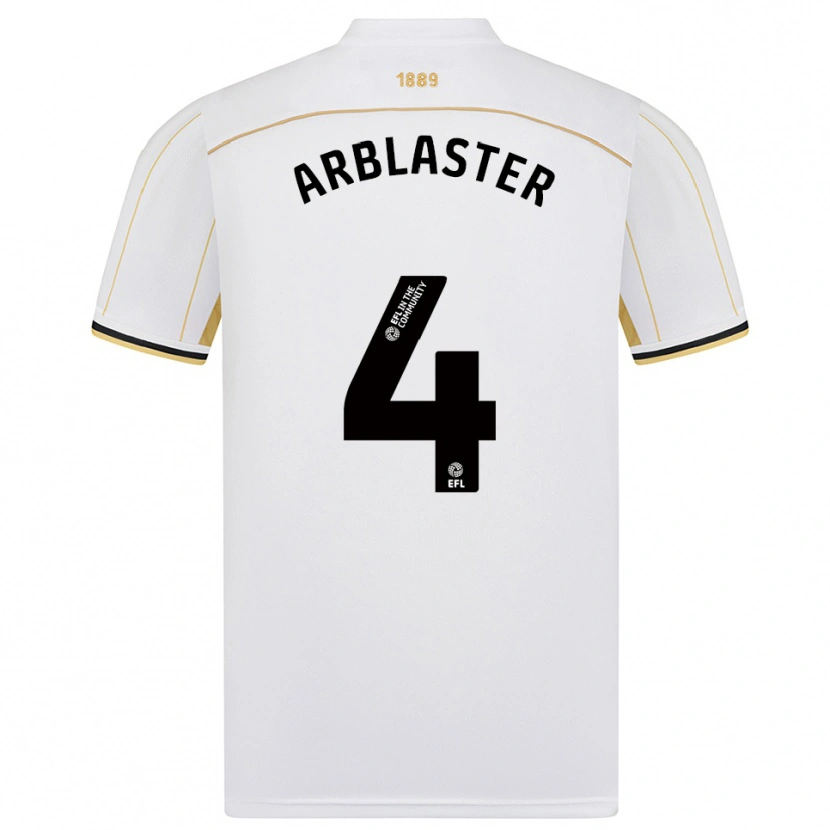 Danxen Hombre Camiseta Oliver Arblaster #4 Blanco Oro 2ª Equipación 2025/26 La Camisa