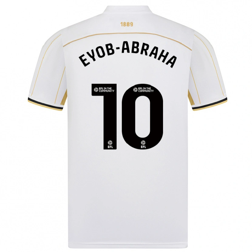 Danxen Hombre Camiseta Siem Eyob-Abraha #10 Blanco Oro 2ª Equipación 2025/26 La Camisa