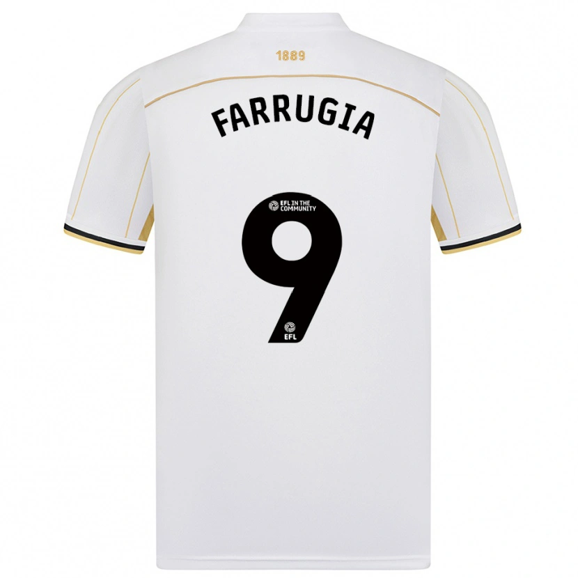Danxen Hombre Camiseta Maria Farrugia #9 Blanco Oro 2ª Equipación 2025/26 La Camisa