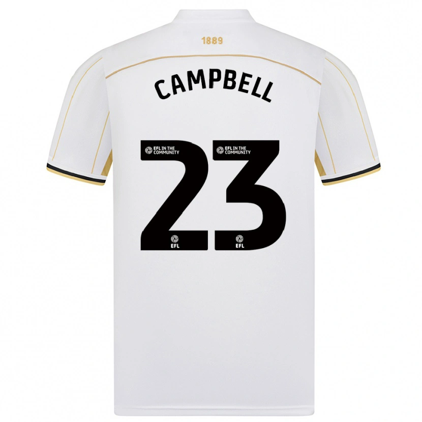 Danxen Hombre Camiseta Tyrese Campbell #23 Blanco Oro 2ª Equipación 2025/26 La Camisa