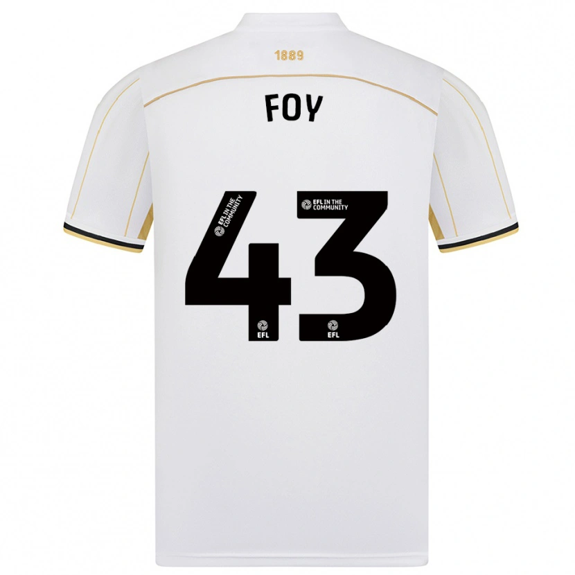 Danxen Hombre Camiseta Gus Foy #43 Blanco Oro 2ª Equipación 2025/26 La Camisa