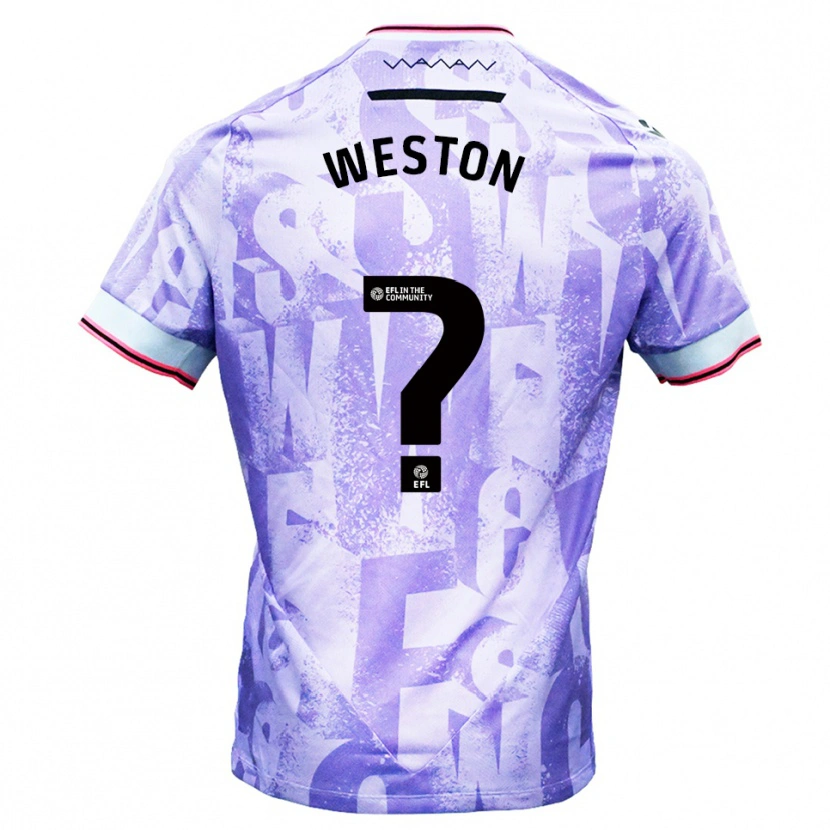 Danxen Hombre Camiseta Dom Weston #0 Lila Blanco 2ª Equipación 2025/26 La Camisa