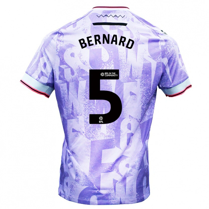 Danxen Hombre Camiseta Di'shon Bernard #5 Lila Blanco 2ª Equipación 2025/26 La Camisa