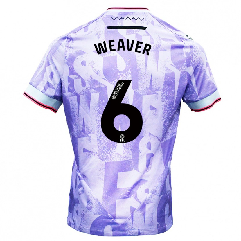 Danxen Hombre Camiseta Ernie Weaver #6 Lila Blanco 2ª Equipación 2025/26 La Camisa