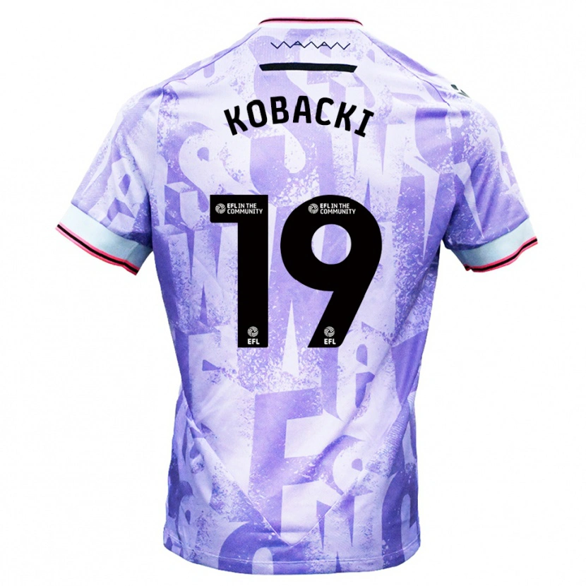 Danxen Hombre Camiseta Olaf Kobacki #19 Lila Blanco 2ª Equipación 2025/26 La Camisa