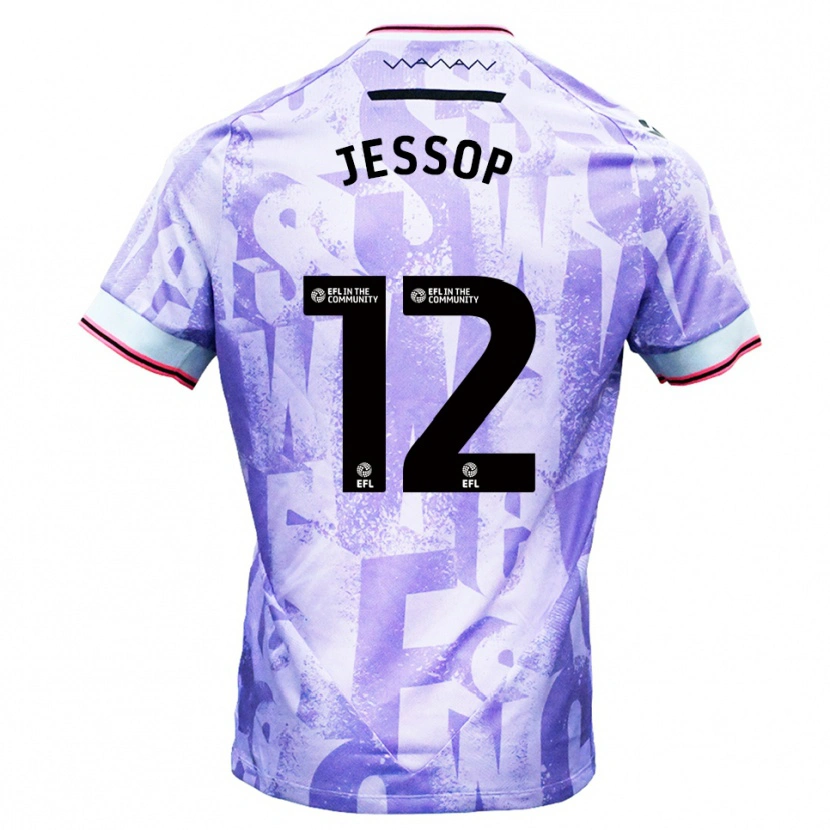 Danxen Hombre Camiseta Jacob Jessop #12 Lila Blanco 2ª Equipación 2025/26 La Camisa