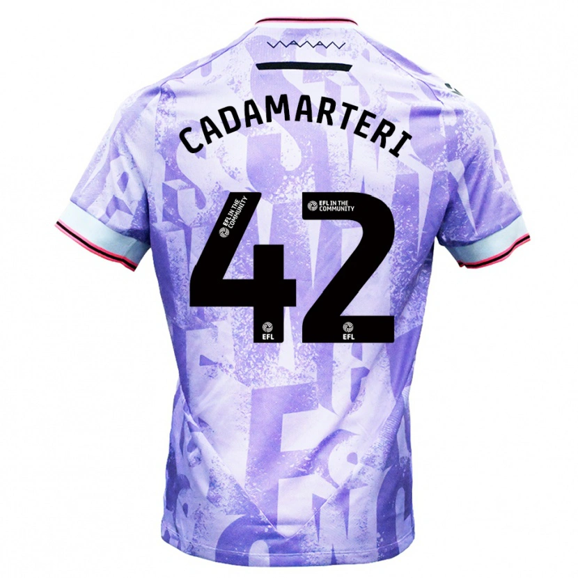 Danxen Hombre Camiseta Bailey Cadamarteri #42 Lila Blanco 2ª Equipación 2025/26 La Camisa