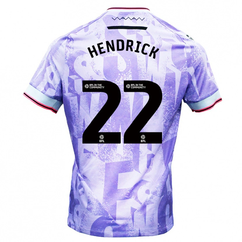Danxen Hombre Camiseta Jeff Hendrick #22 Lila Blanco 2ª Equipación 2025/26 La Camisa