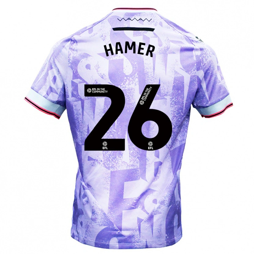 Danxen Hombre Camiseta Ben Hamer #26 Lila Blanco 2ª Equipación 2025/26 La Camisa