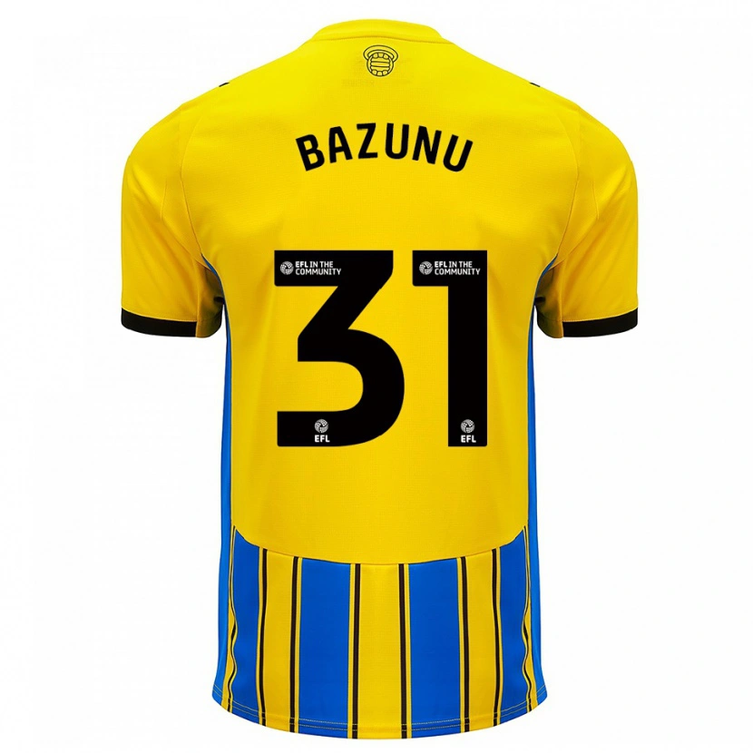 Danxen Hombre Camiseta Gavin Bazunu #31 Azul Amarillo 2ª Equipación 2025/26 La Camisa