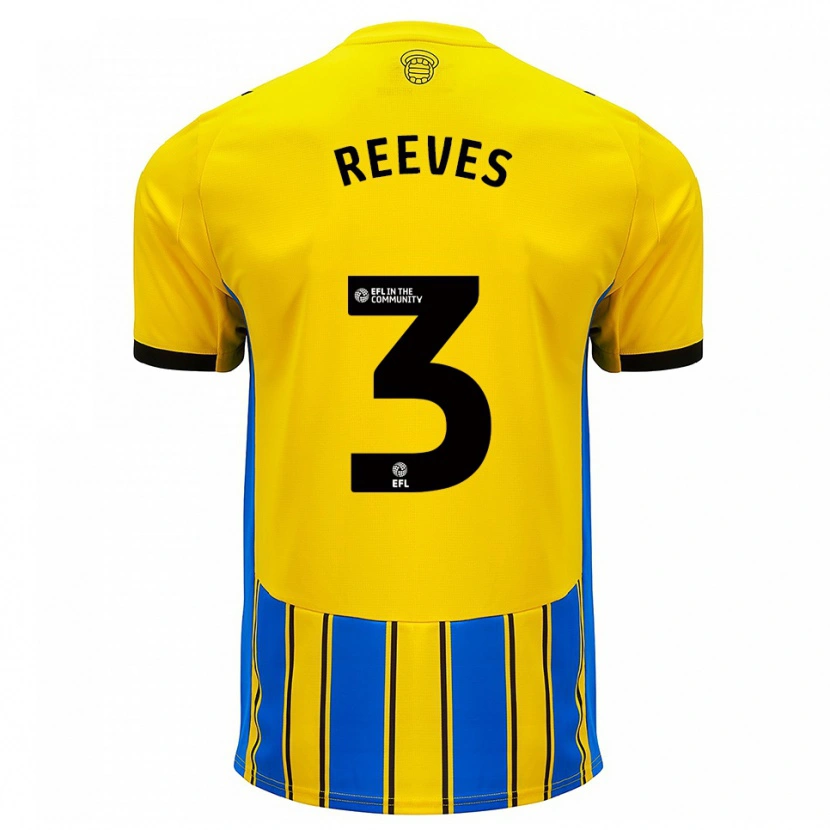 Danxen Hombre Camiseta Ben Reeves #3 Azul Amarillo 2ª Equipación 2025/26 La Camisa