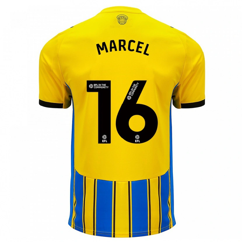 Danxen Hombre Camiseta Lewis Marcel #16 Azul Amarillo 2ª Equipación 2025/26 La Camisa