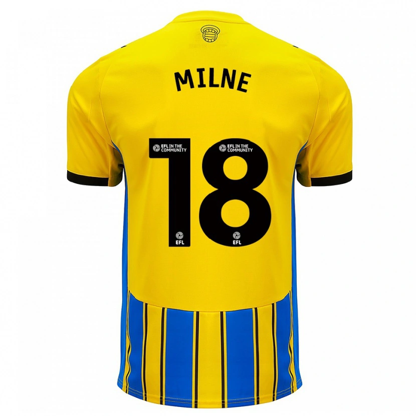 Danxen Hombre Camiseta Isabel Milne #18 Azul Amarillo 2ª Equipación 2025/26 La Camisa