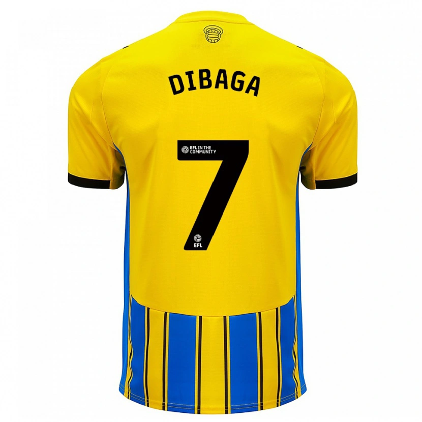 Danxen Hombre Camiseta Sufianu Sillah Dibaga #7 Azul Amarillo 2ª Equipación 2025/26 La Camisa