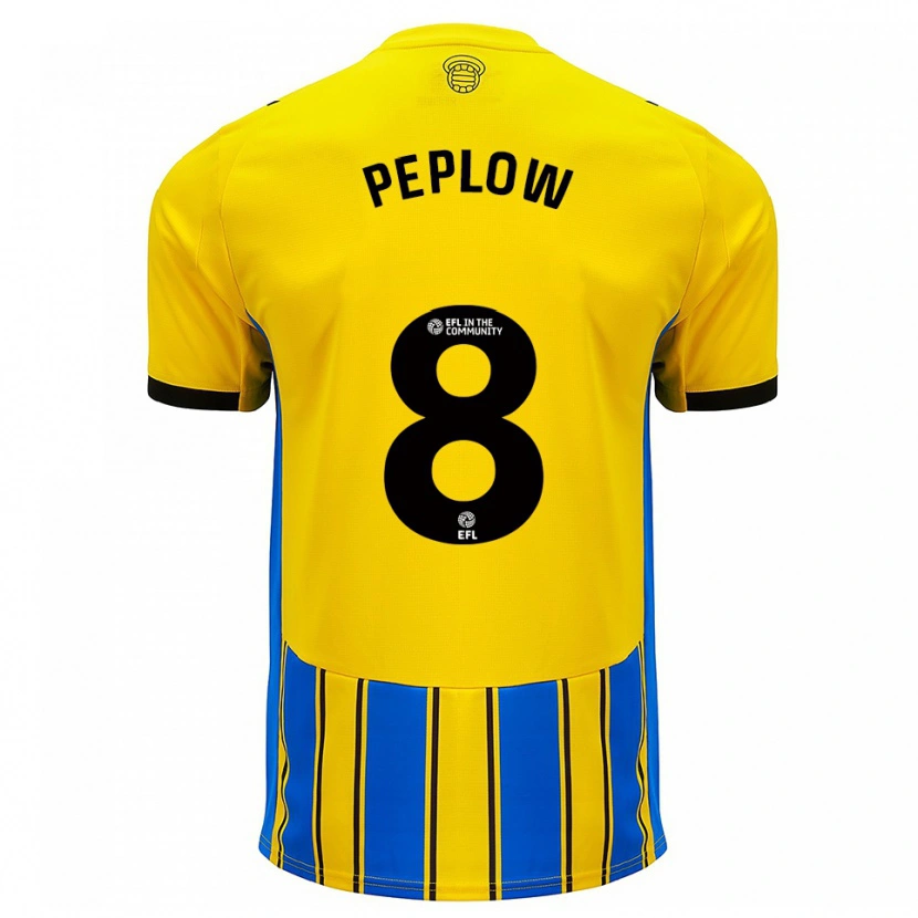 Danxen Hombre Camiseta Chloe Peplow #8 Azul Amarillo 2ª Equipación 2025/26 La Camisa