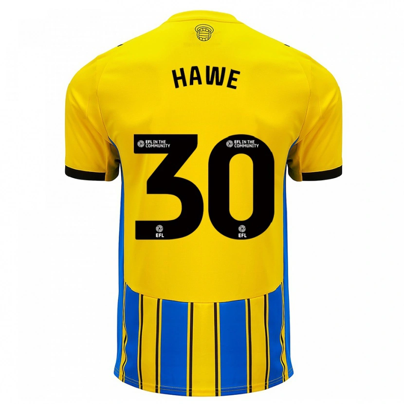 Danxen Hombre Camiseta Luke Hawe #30 Azul Amarillo 2ª Equipación 2025/26 La Camisa