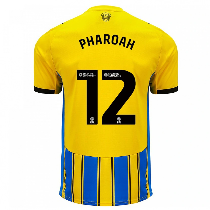 Danxen Hombre Camiseta Sophia Pharoah #12 Azul Amarillo 2ª Equipación 2025/26 La Camisa
