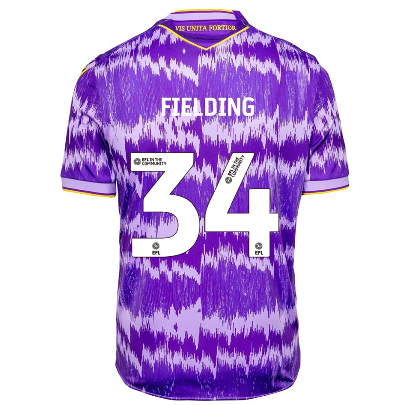 Danxen Hombre Camiseta Frank Fielding #34 Púrpura Amarillo 2ª Equipación 2025/26 La Camisa