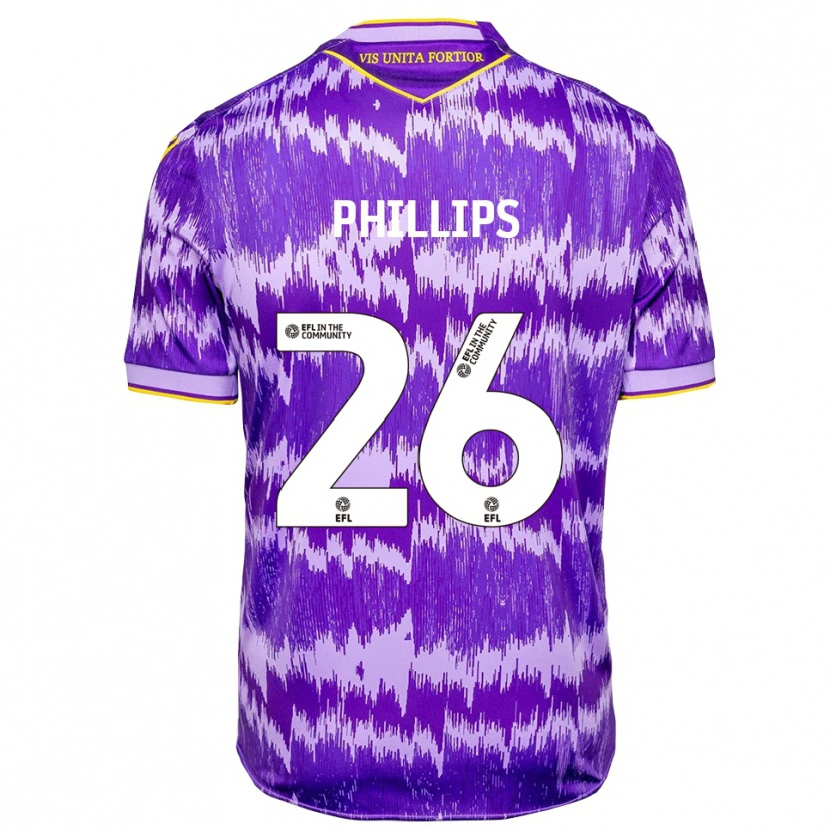 Danxen Hombre Camiseta Ashley Phillips #26 Púrpura Amarillo 2ª Equipación 2025/26 La Camisa