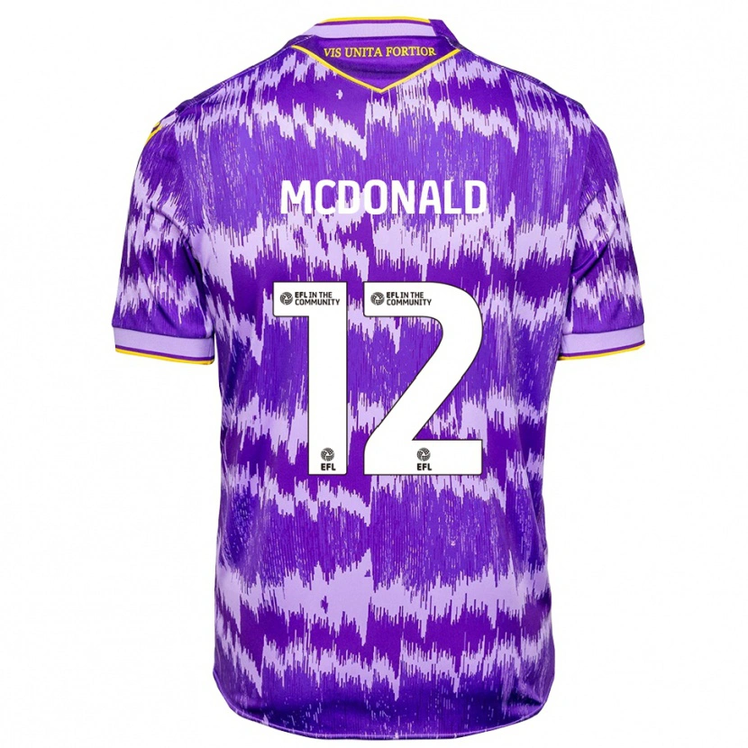 Danxen Hombre Camiseta Kayleigh Mcdonald #12 Púrpura Amarillo 2ª Equipación 2025/26 La Camisa