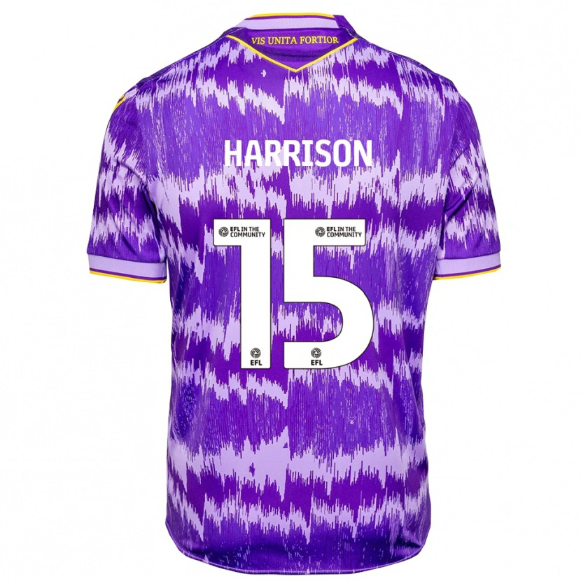 Danxen Hombre Camiseta Max Harrison #15 Púrpura Amarillo 2ª Equipación 2025/26 La Camisa