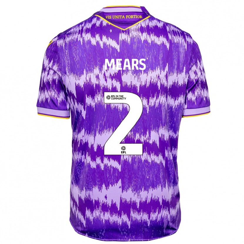 Danxen Hombre Camiseta Jaden Mears #2 Púrpura Amarillo 2ª Equipación 2025/26 La Camisa