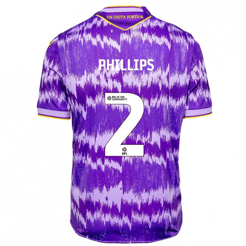 Danxen Hombre Camiseta Sanchez Phillips #2 Púrpura Amarillo 2ª Equipación 2025/26 La Camisa