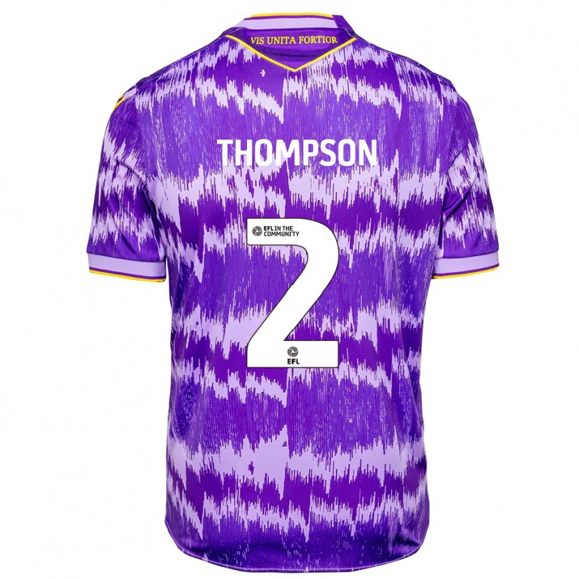 Danxen Hombre Camiseta Sophie Thompson #2 Púrpura Amarillo 2ª Equipación 2025/26 La Camisa