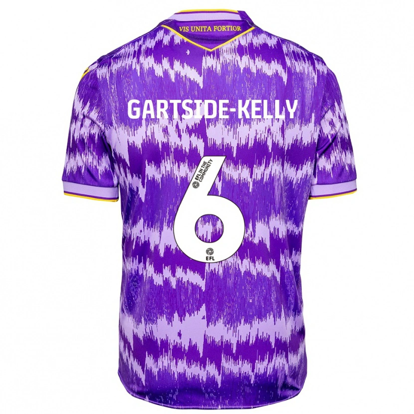 Danxen Hombre Camiseta Gabriel Kelly #6 Púrpura Amarillo 2ª Equipación 2025/26 La Camisa