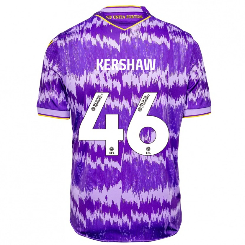 Danxen Hombre Camiseta Ben Kershaw #46 Púrpura Amarillo 2ª Equipación 2025/26 La Camisa