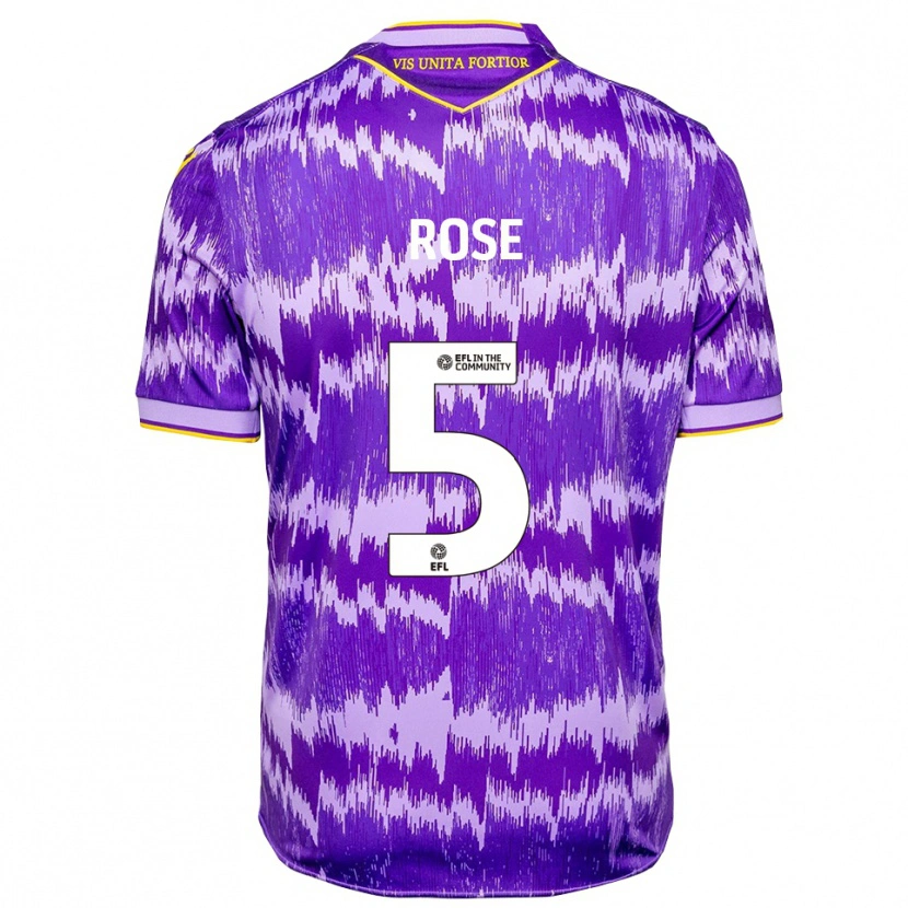 Danxen Hombre Camiseta Michael Rose #5 Púrpura Amarillo 2ª Equipación 2025/26 La Camisa