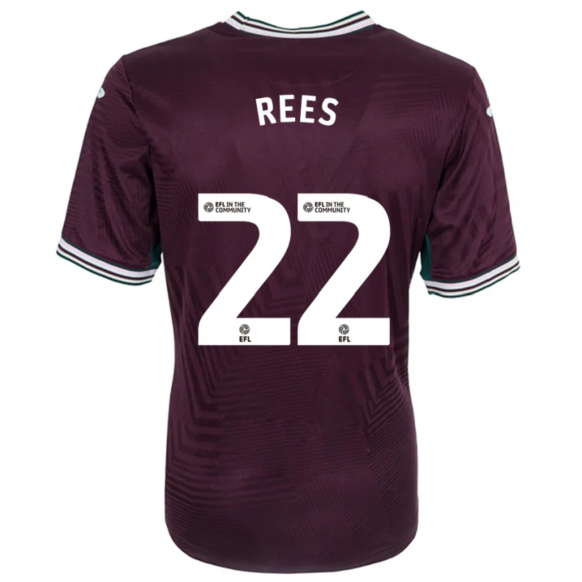 Danxen Hombre Camiseta Nia Rees #22 Rojo Óxido Blanco 2ª Equipación 2025/26 La Camisa