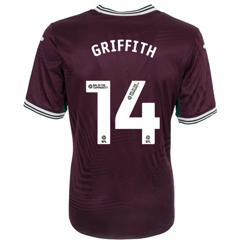 Danxen Hombre Camiseta Yori Griffith #14 Rojo Óxido Blanco 2ª Equipación 2025/26 La Camisa