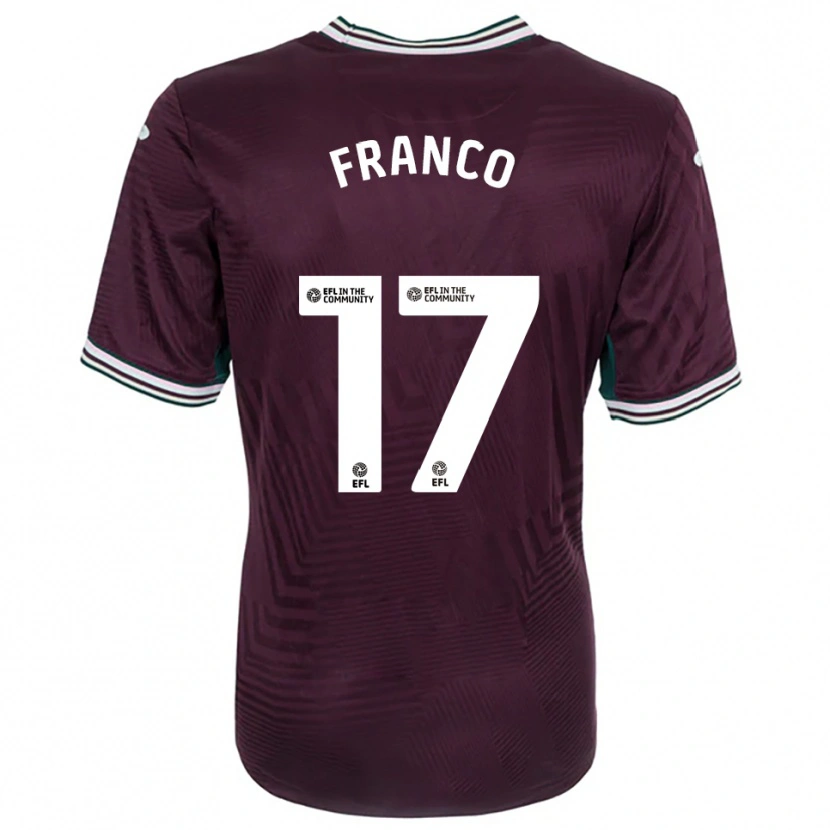 Danxen Hombre Camiseta Gonçalo Franco #17 Rojo Óxido Blanco 2ª Equipación 2025/26 La Camisa