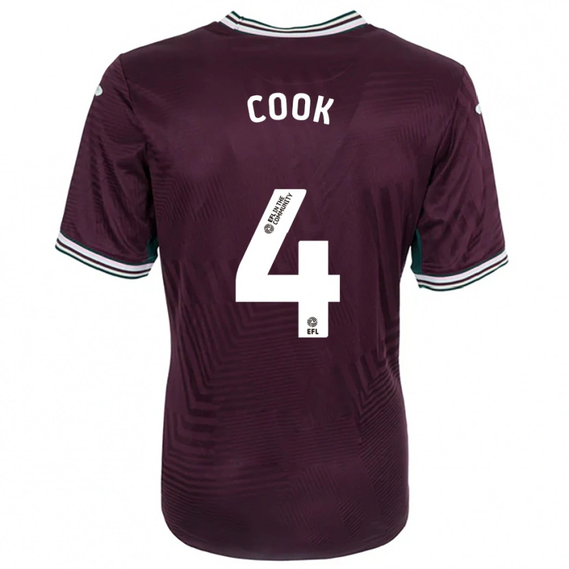 Danxen Hombre Camiseta Jacob Cook #4 Rojo Óxido Blanco 2ª Equipación 2025/26 La Camisa