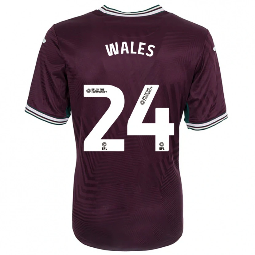 Danxen Hombre Camiseta Bobby Wales #24 Rojo Óxido Blanco 2ª Equipación 2025/26 La Camisa