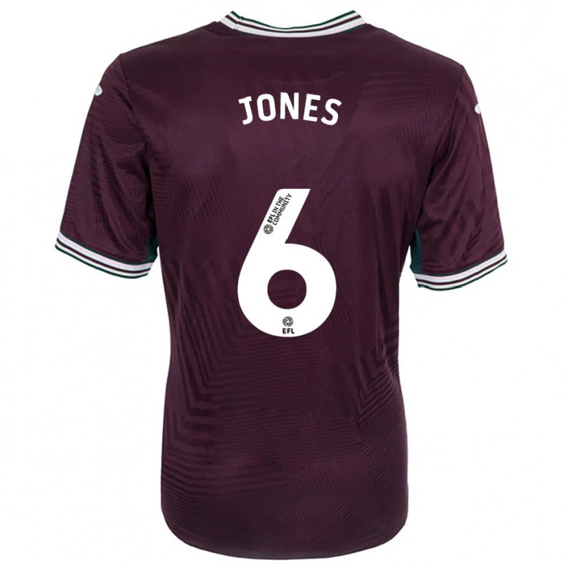 Danxen Hombre Camiseta Iestyn Jones #6 Rojo Óxido Blanco 2ª Equipación 2025/26 La Camisa