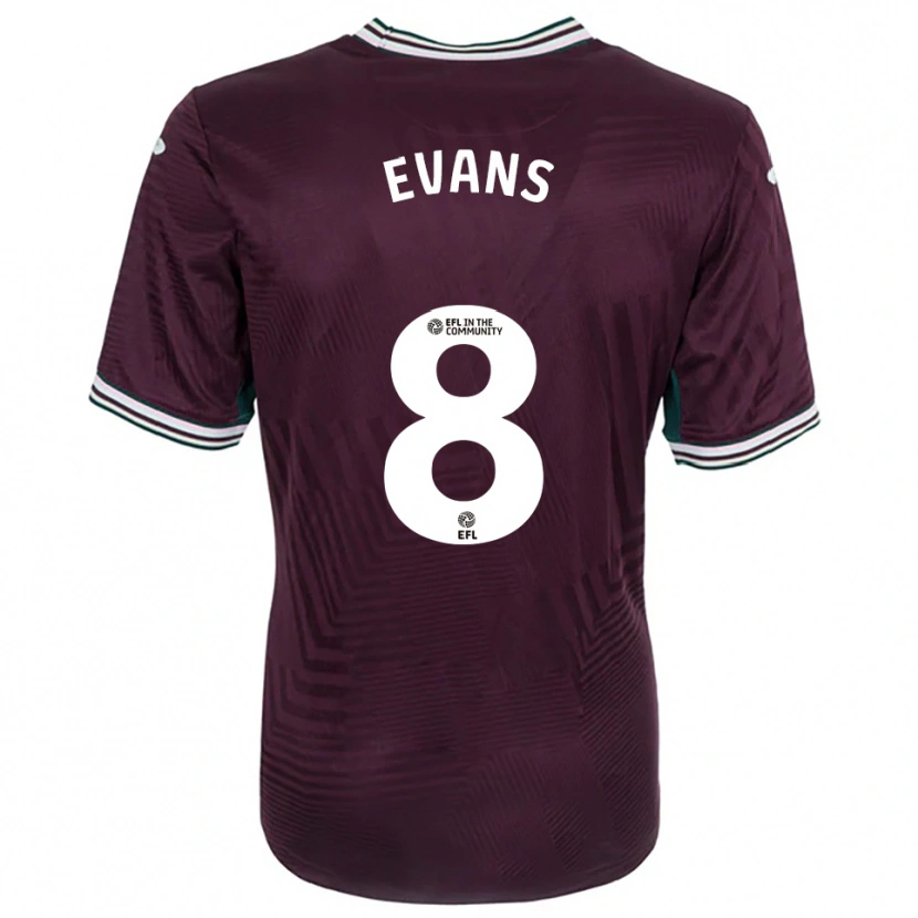Danxen Hombre Camiseta Bobo Evans #8 Rojo Óxido Blanco 2ª Equipación 2025/26 La Camisa