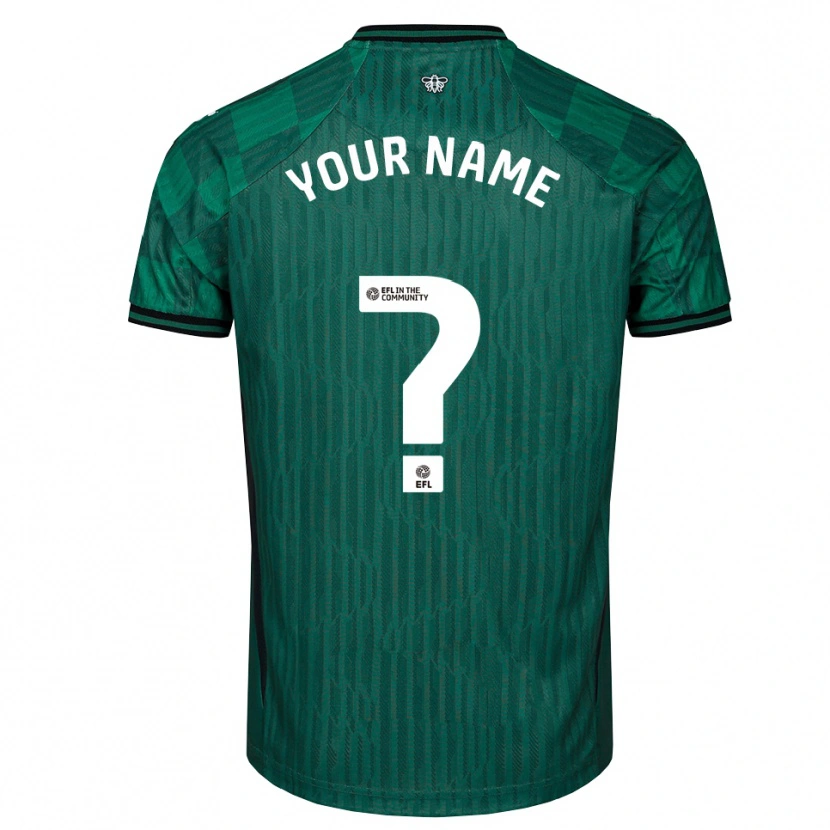 Danxen Hombre Camiseta Su Nombre #0 Verde Negro 2ª Equipación 2025/26 La Camisa