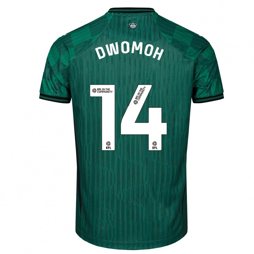 Danxen Hombre Camiseta Pierre Dwomoh #14 Verde Negro 2ª Equipación 2025/26 La Camisa
