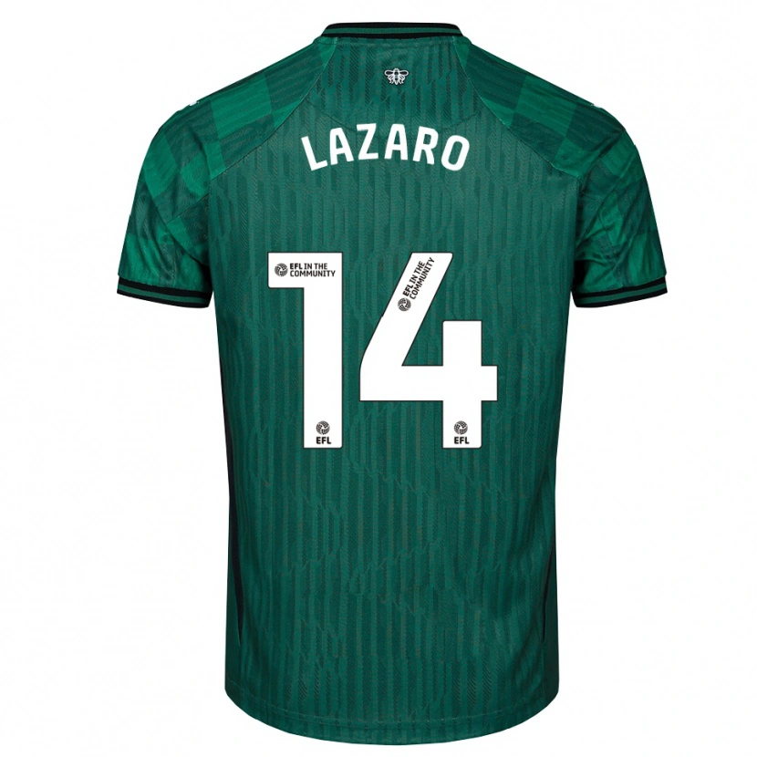 Danxen Hombre Camiseta Maia Lazaro #14 Verde Negro 2ª Equipación 2025/26 La Camisa