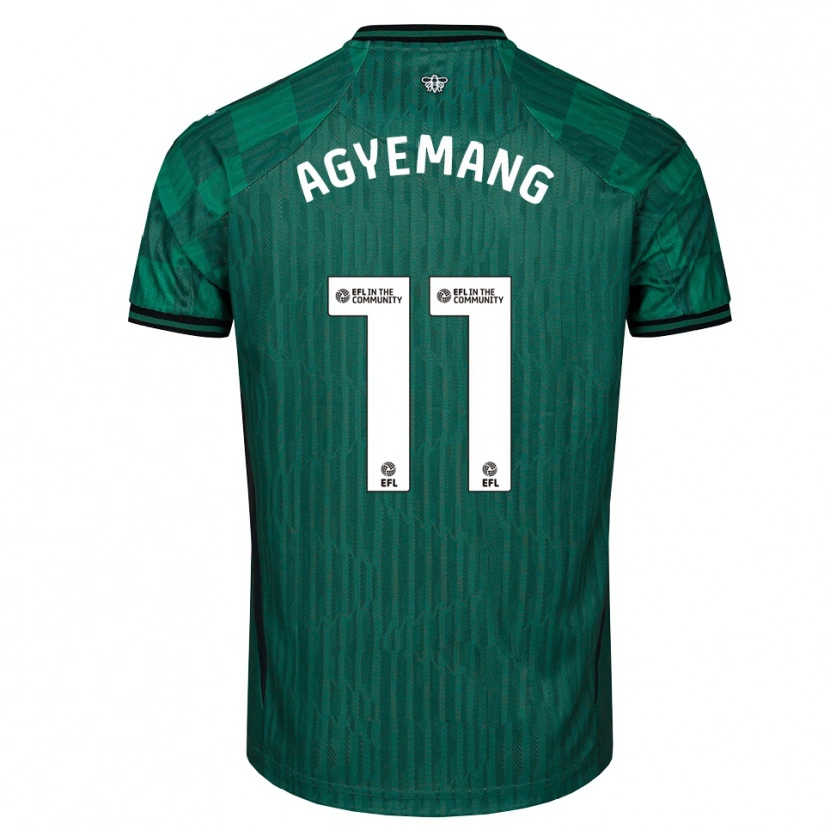 Danxen Hombre Camiseta Michelle Agyemang #11 Verde Negro 2ª Equipación 2025/26 La Camisa