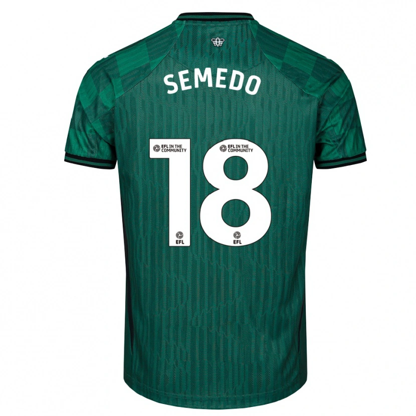 Danxen Hombre Camiseta Vivaldo Semedo #18 Verde Negro 2ª Equipación 2025/26 La Camisa