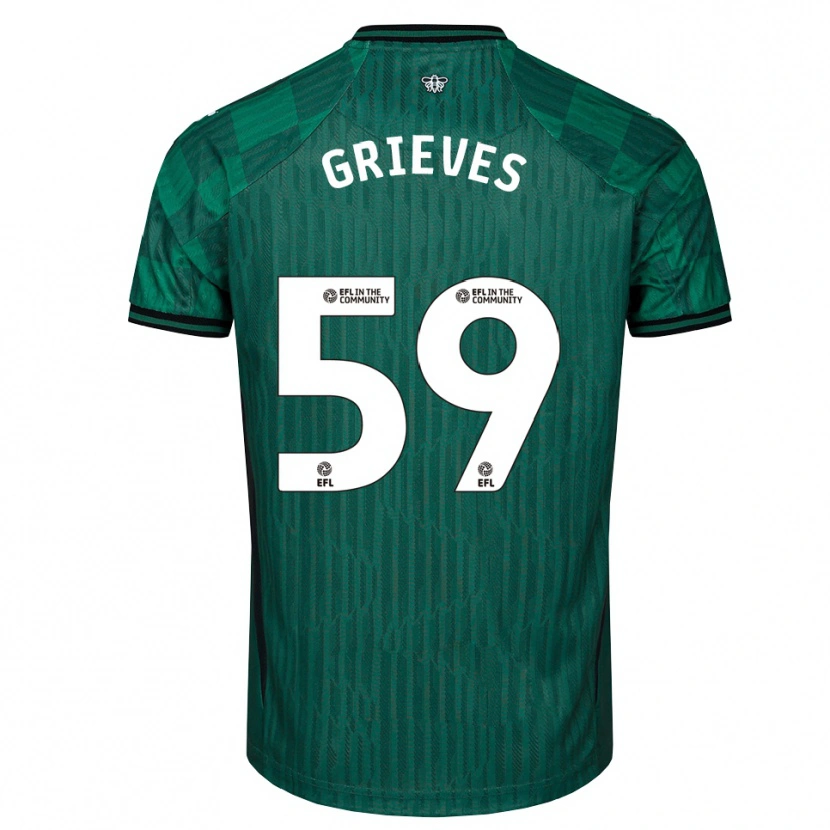Danxen Hombre Camiseta Jack Grieves #59 Verde Negro 2ª Equipación 2025/26 La Camisa