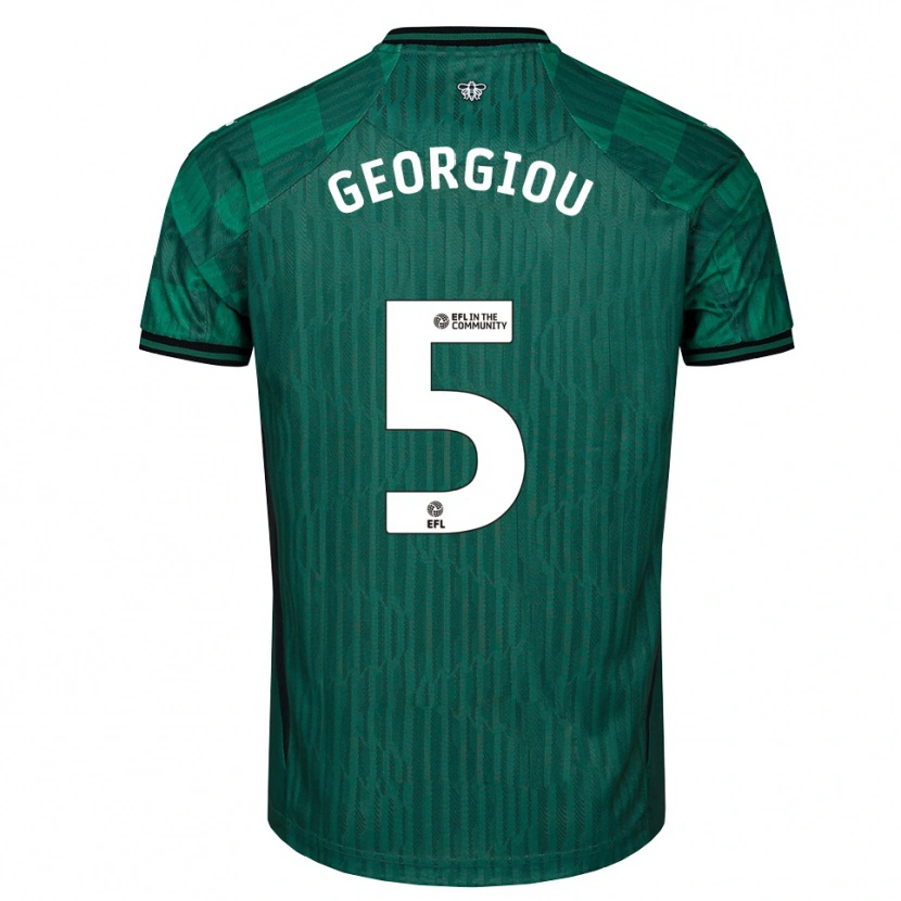 Danxen Hombre Camiseta Tom Georgiou #5 Verde Negro 2ª Equipación 2025/26 La Camisa