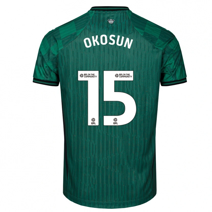 Danxen Hombre Camiseta Nickson Okosun #15 Verde Negro 2ª Equipación 2025/26 La Camisa