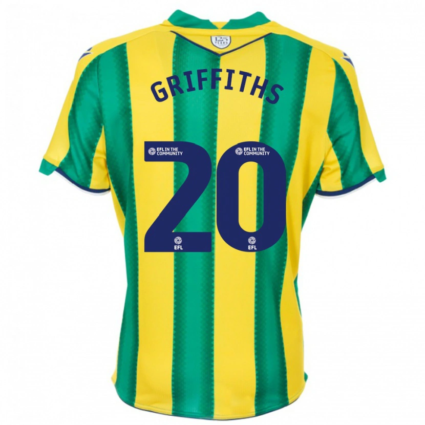 Danxen Hombre Camiseta Josh Griffiths #20 Amarillo Verde 2ª Equipación 2025/26 La Camisa