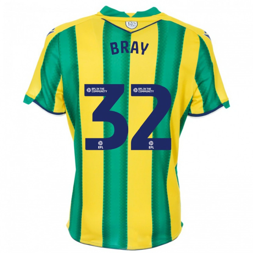 Danxen Hombre Camiseta Jack Bray #32 Amarillo Verde 2ª Equipación 2025/26 La Camisa